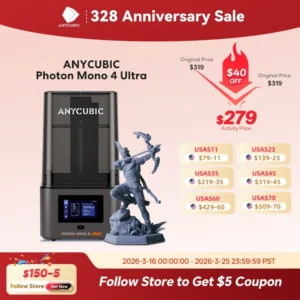 ANYCUBIC Photon Mono 4 Ultra LCD 3D Printer 7" 10K High Precision UV Resin 3D Printing 2.2L Build Volume Size 236mm*231mm*430mm