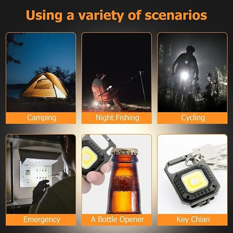 Mini LED Flashlight Magnetic COB Outdoor Camping Pocket Work Light 800 Lumens USB Rechargeable 7 Modes Spotlights - Image 5