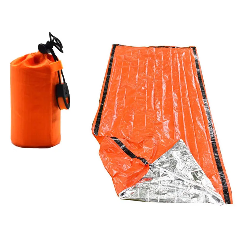 Portable Waterproof Emergency Survival Sleeping Bag Outdoor Edc Camping Gear Thermal Sack First Aid Rescue Kit Mylar Blanket - Image 2