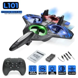L101 RC Foam Airplane Mini Drone 2.4G Fighter Stunt Helicopter 360° Flip Remote Control Aircraft LED Colored Lights Quadcopter