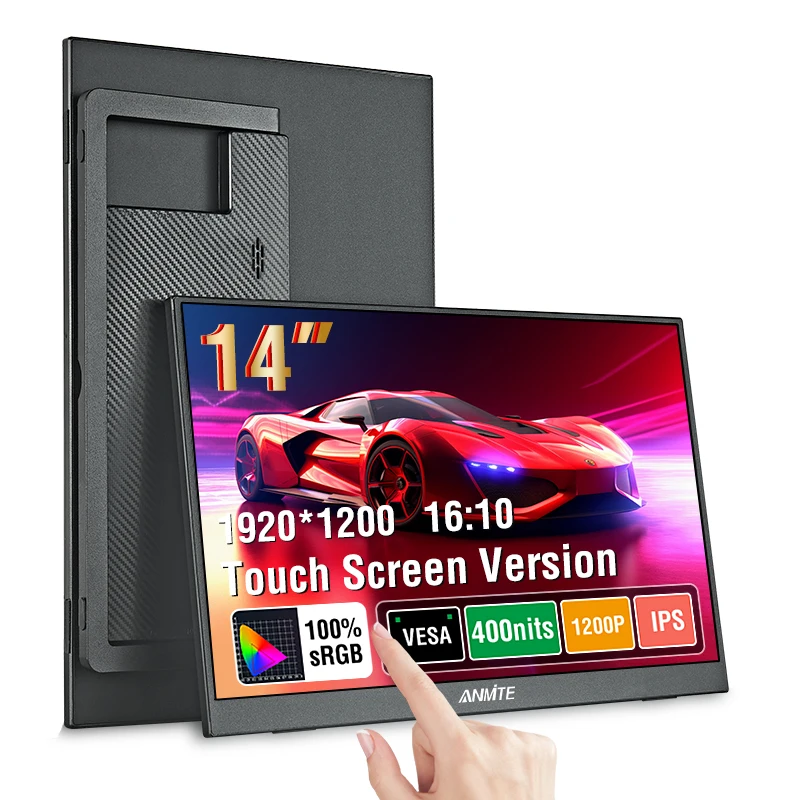 14 Inch Portable Touch Monitor Non-touch optional 16:10 400cd/m2 Gaming Computer Expand Display For XBox PS4/5 Switch Loptop - Image 2