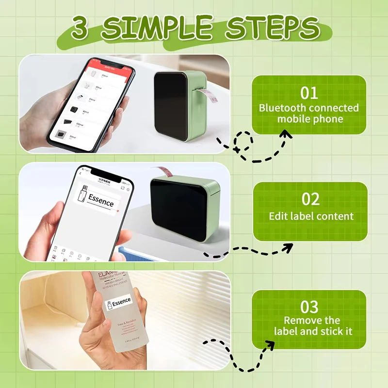 Marklife P15 Mini Portable Label Printer Smart Pocket Printer Thermal Adhesive Sticker Labeling Machine ot 3PK Label Paper NoInk - Image 4
