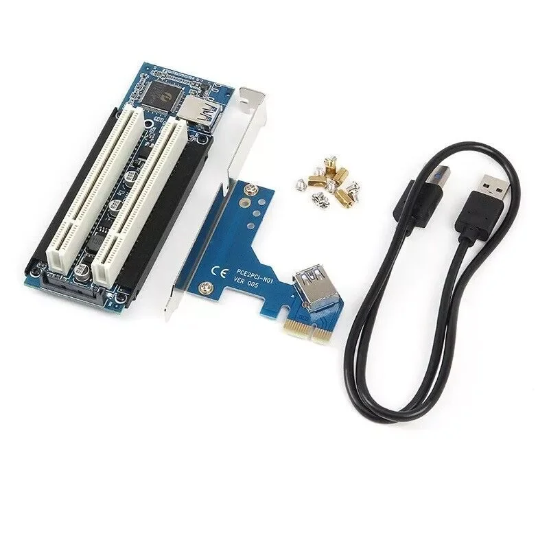 Riser Card PCI-E Express X1 to Dual PCI Riser Extend Adapter Connector Card Add Expansion Card For PC Computer Windows XP LINUX
