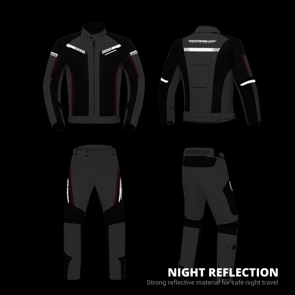 HEROBIKER Waterproof Motorcycle Jacket Man Racing Jacket Wearable Motorcycle Pants Moto Clothing With EVA Protection - Image 5
