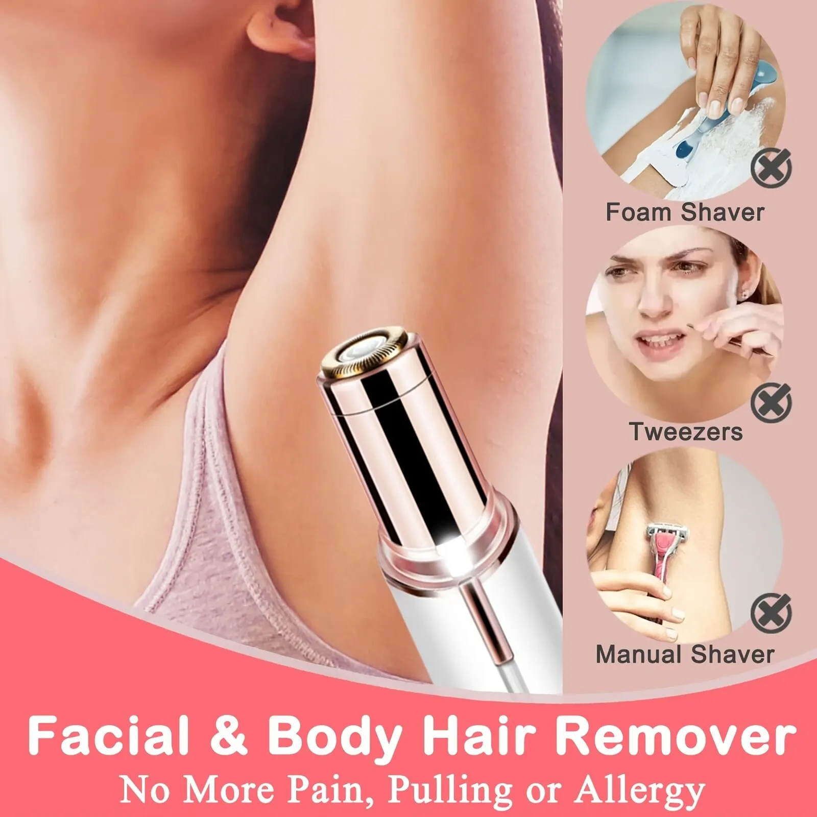 Portable Lipstick Shaped Electric Hair Remover For Women Painless And Effective Facial Hair Removal Home Razor Shaver Tool - Image 3