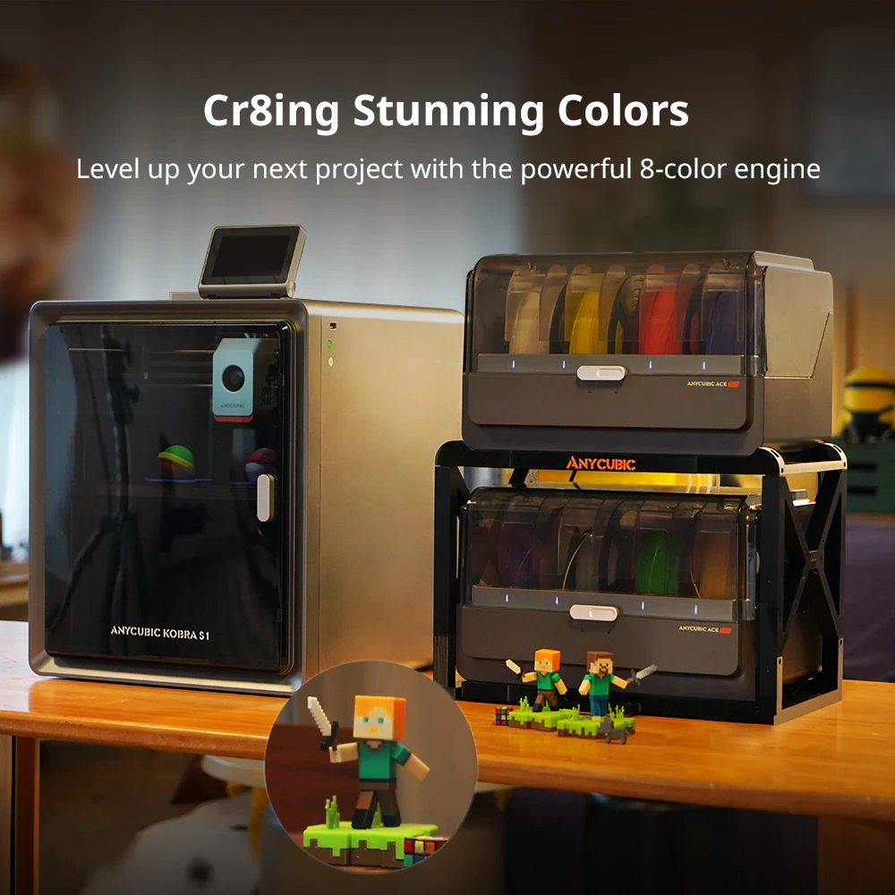 Anycubic Kobra S1 Combo Multi-Color 3D Printer Max Speed 600mm/s Core XY Stable Structure High Precision 3D Printer - Image 2