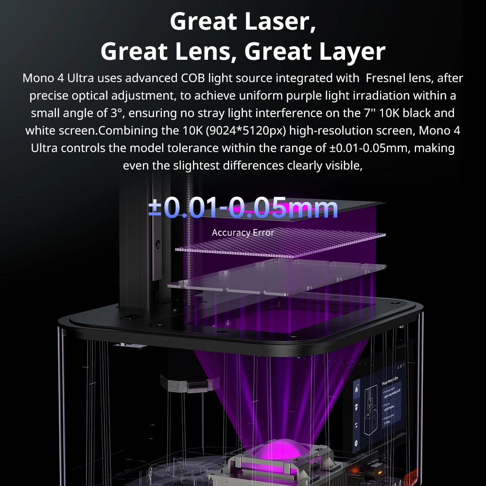 ANYCUBIC Photon Mono 4 Ultra LCD 3D Printer 7" 10K High Precision UV Resin 3D Printing 2.2L Build Volume Size 236mm*231mm*430mm - Image 3